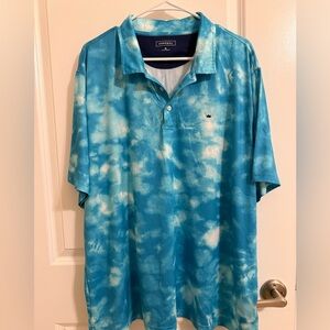 NWOT Crown & Ivy Blue Tie-Dye Polo Shirt